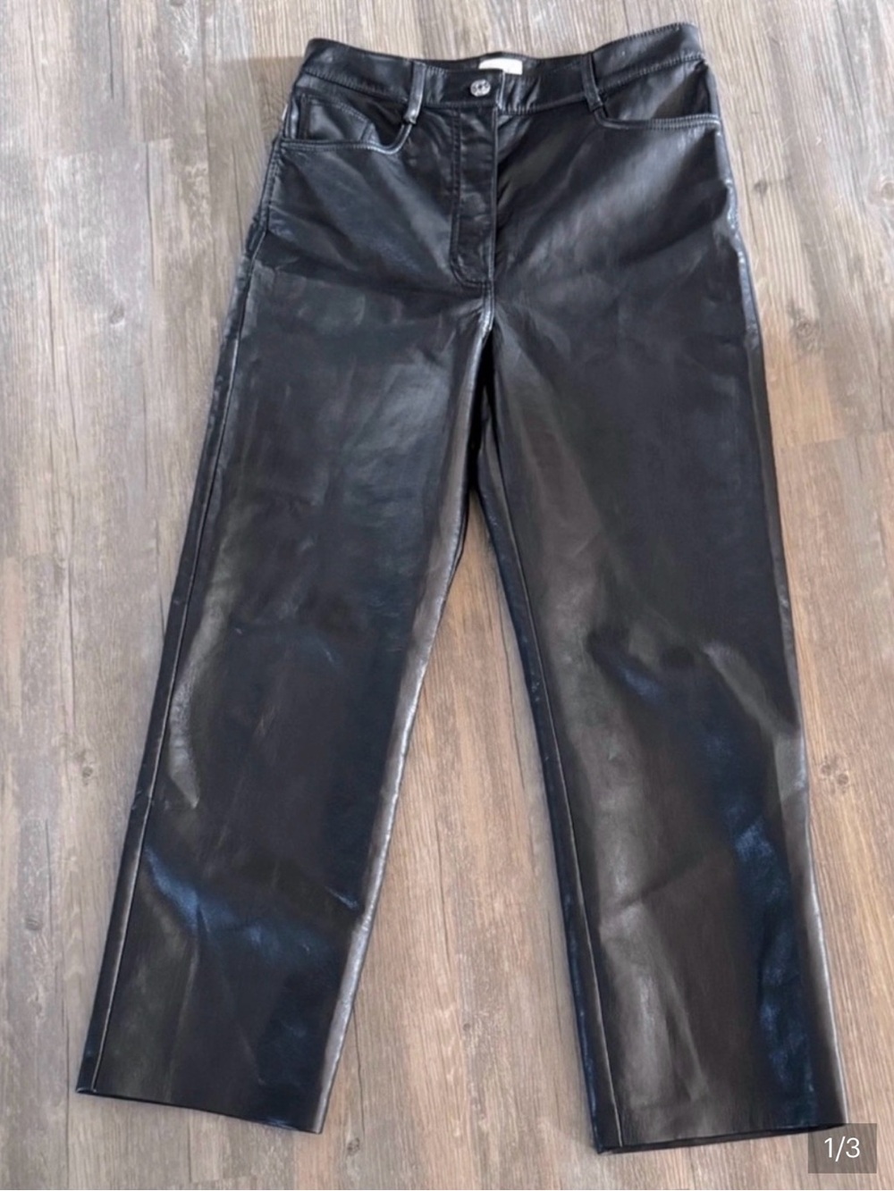 Aritzia Wilfred Melina Super High Rise Straight Leg Black Pants Size 8